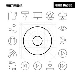 multimedia line icon for web print and mobile vector image