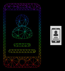 Rainbow gradient polygonal mesh smartphone user vector