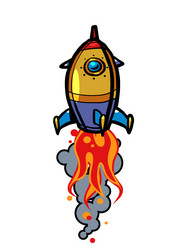 retro rocket launch startup concept space vector image