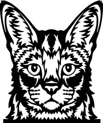 savannah cat peeking cats breed pet vector