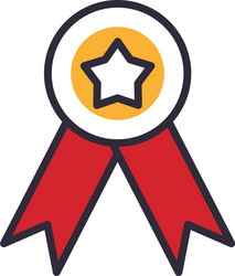 seal stamp with star line and fill style icon vector image