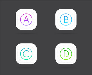 Set app icon template with guidelines fresh colour vector