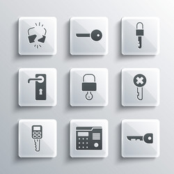 set house intercom system key wrong lock vector image