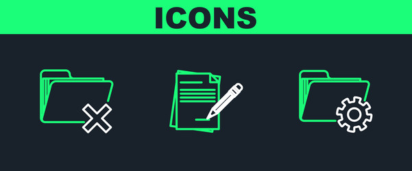 set line folder settings with gears delete vector image