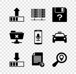 set loading server data web hosting unknown vector image