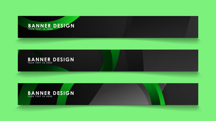 set rectangular banners with background dark vector image