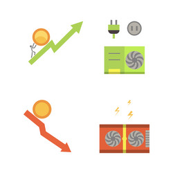 token ico and blockchain vector image