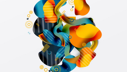 vibrant abstract background overlapping shapes vector image