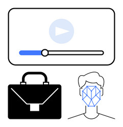 video player ui with progress bar business vector image