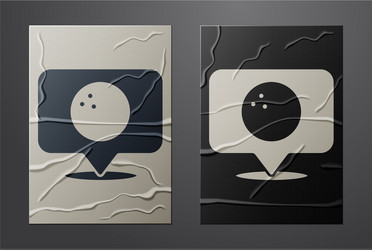 white map pointer with bowling ball icon isolated vector image