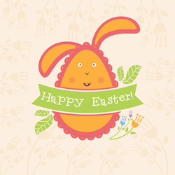 concept easter card with egg and bunny Vector Image