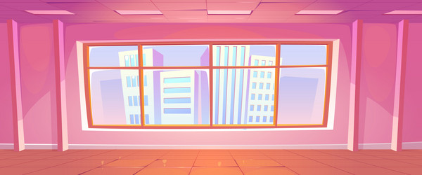 Empty room interior with large windows Royalty Free Vector