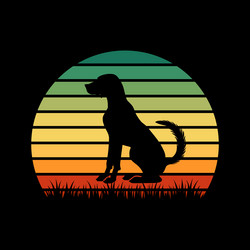german shorthaired pointer in retro patterns vector image