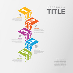 infographic vertical stairs steps diagram template vector image
