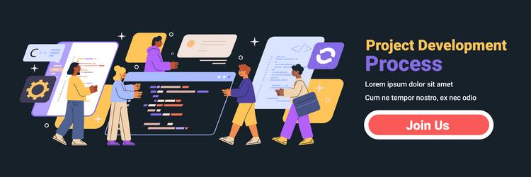 project development process teamwork coding vector image
