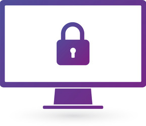 Security computer lock icon password protected vector