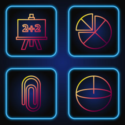 set line calculator book with word mathematics vector image
