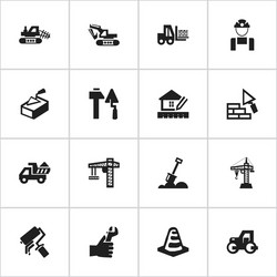 set of 16 editable structure icons includes vector image