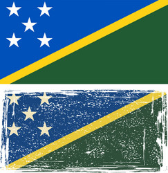 solomon islands grunge flag vector