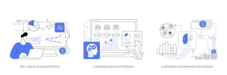 sales customization with ai abstract concept vector image