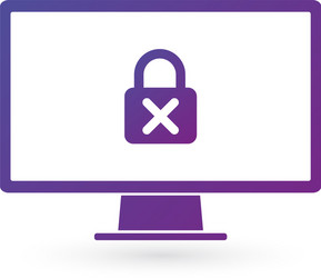 security computer lock with cross icon password vector image