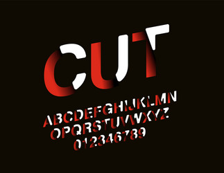 stylized modern cut abstract font set alphabet vector image