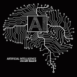 abstract technological brain with artificial vector image