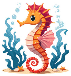 Adorable Seahorse Clipart Vector Image