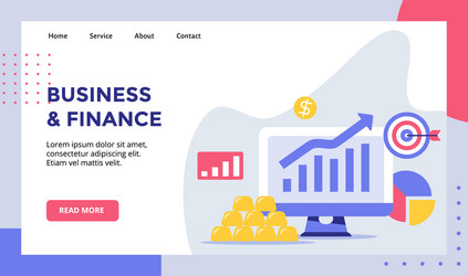 Business finance increase chart on display vector