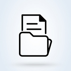 document file and folder simple modern icon vector image