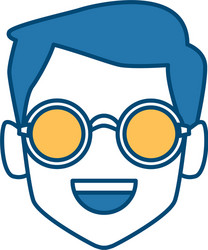 geek man with round frame glasses vector image