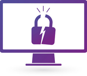 hackers attacked computer flat pc monitor vector image