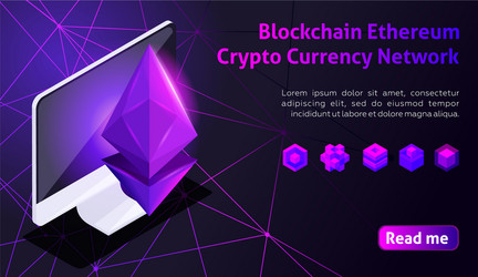 isometry icon blockchain ethereum crypto currency vector image