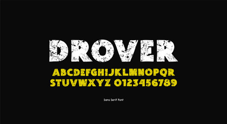 Rustic Handmade Font – Rough Texture vector image