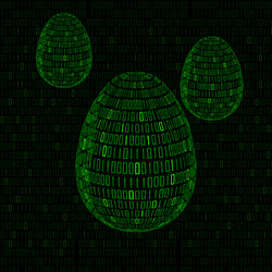 abstract easter eggs with binary code inside vector image