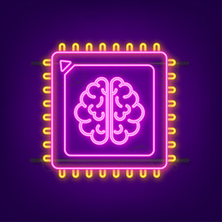 brain digital in hand neural network iq vector image