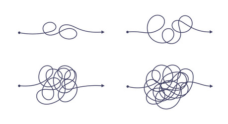 complex and easy simple way from start to end vector image