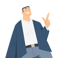 man character in formal suit standing and smiling vector image