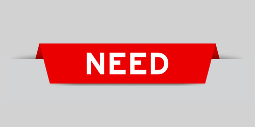 red color inserted label with word need on gray vector image