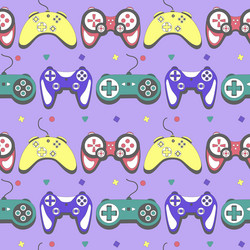 seamless pattern gamepad controller vector image