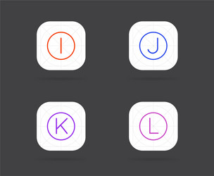 set app icon template with guidelines fresh colour vector image