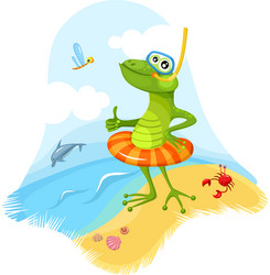 Tropical Frog Vacation Vector Image
