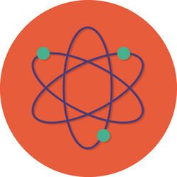 atom molecule science line and fill style vector