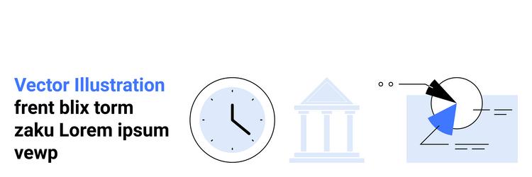 clock graph and building representing time data vector image