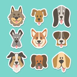 Dog head sticker collection vector