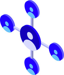 network hierarchy icon isometric style vector image