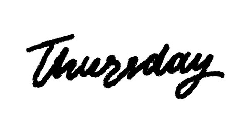 thursday handwriting ink vector