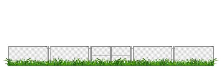 wire fence with gates on green grass chain link vector image