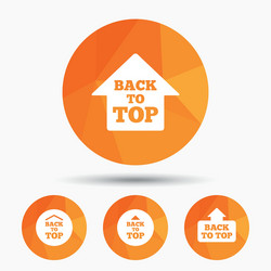 back to top signs scroll up with arrow vector image