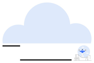 cloud computing concept with minimalistic design vector image